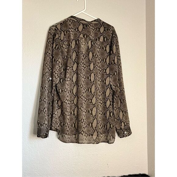 Kut from the Kut sheer snakeskin button up shirt Sz XL - Picture 3 of 3